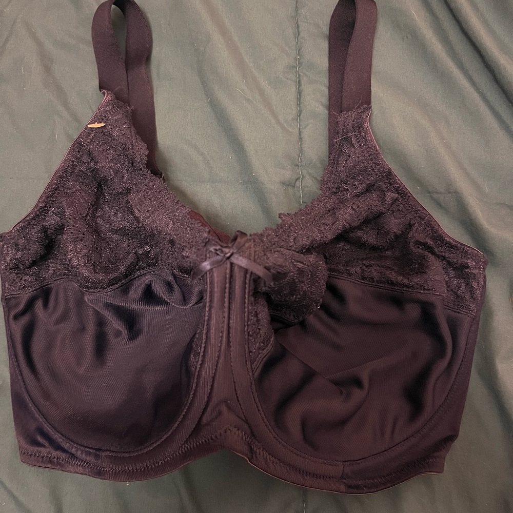 Lilyette Navy Full-Coverage Lace Bra